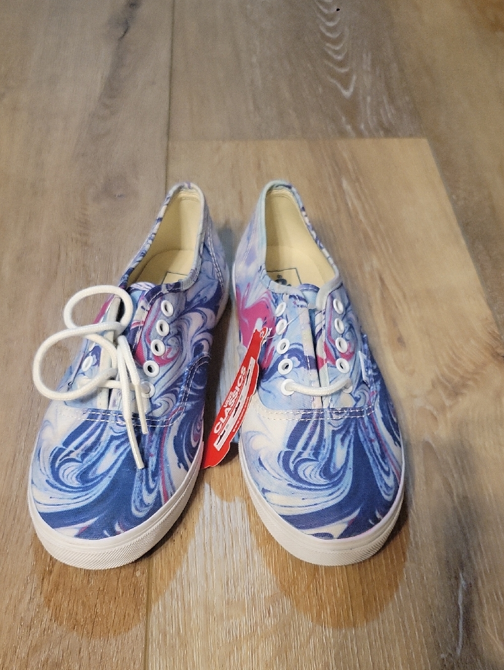 NEW Vans Authentic Lo Pro Marble Blue Swirl Sneakers - Women's 8 / Men's 6.5